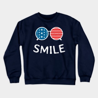 Vintage USA Flag Smile Sunglasses Crewneck Sweatshirt